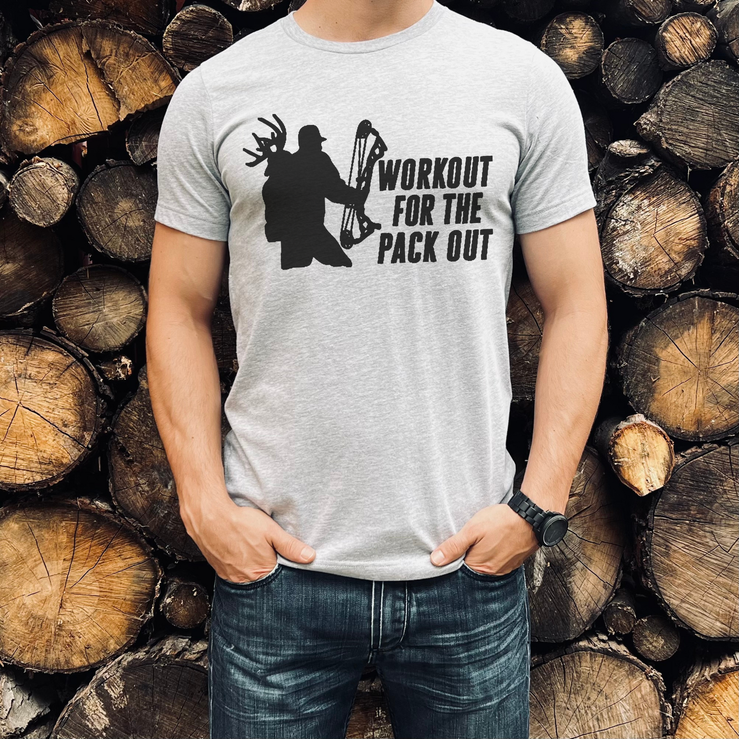 Workout for the pack out T-Shirt Whitetail light